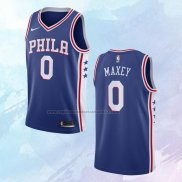 NO 0 Tyrese Maxey Camiseta Philadelphia 76ers Icon Azul