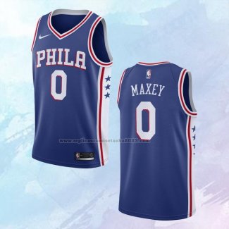NO 0 Tyrese Maxey Camiseta Philadelphia 76ers Icon Azul