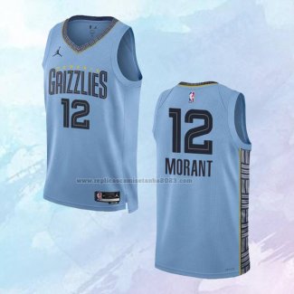 NO 12 Ja Morant Camiseta Memphis Grizzlies Statement Azul 2022-23