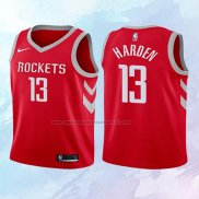 NO 13 James Harden Camiseta Nino Houston Rockets Icon Rojo 2017-18