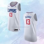 NO 13 Paul George Camiseta Los Angeles Clippers Association Autentico Blanco 2020-21