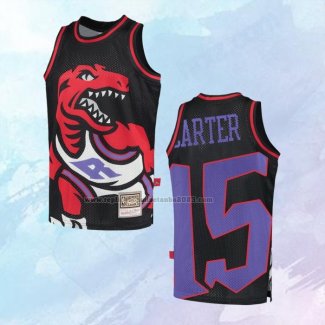 NO 15 Vince Carter Camiseta Mitchell & Ness Toronto Raptors Big Face Negro