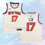 NO 17 Jeremy Lin Camiseta New York Knicks Association Blanco