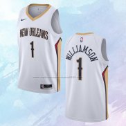 NO 1 Zion Williamson Camiseta New Orleans Pelicans Association Blanco 2020-21