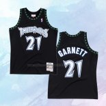 NO 21 Kevin Garnett Camiseta Minnesota Timberwolves Hardwood Classics Throwback Negro