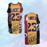 NO 23 Lebron James Camiseta Los Angeles Lakers Heat Cavaliers Negro Rojo Amarillo