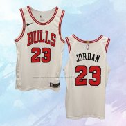 NO 23 Michael Jordan Camiseta Chicago Bulls Association Autentico Blanco