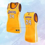 NO 24 Kobe Bryant Camiseta Mujer Los Angeles Lakers Amarillo