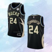 NO 24 Pat Connaughton Camiseta Milwaukee Bucks Statement Negro 2022-23