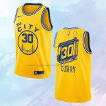 NO 30 Stephen Curry Camiseta Golden State Warriors Hardwood Classics Amarillo