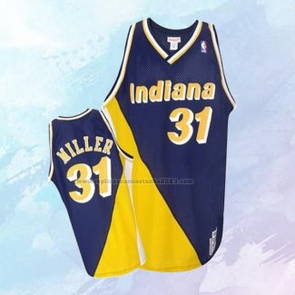NO 31 Reggie Miller Camiseta Indiana Pacers Retro Blanco Azul Amarillo