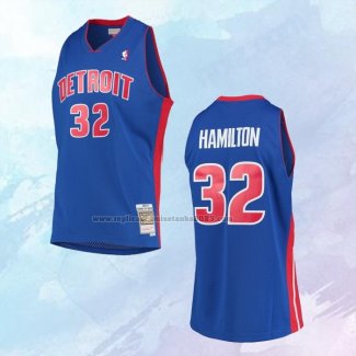 NO 32 Richard Hamilton Camiseta Mitchell & Ness Detroit Pistons Azul 2003-04