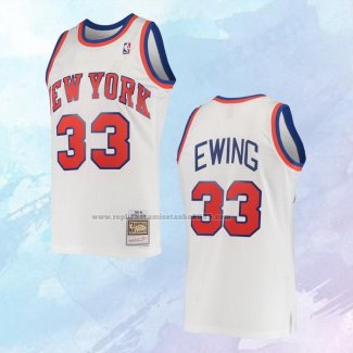 NO 33 Patrick Ewing Camiseta Mitchell & Ness New York Knicks Blanco 1985-86