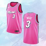 NO 3 Dwyane Wade Camiseta Miami Heat Earned Rosa 2018-2019