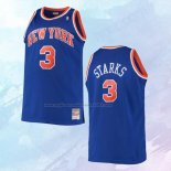 NO 3 John Starks Camiseta Mitchell & Ness New York Knicks Hardwood Classics Azul