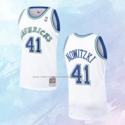 NO 41 Dirk Nowitzki Camiseta Mitchell & Ness Dallas Mavericks Blanco 1998-99