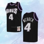 NO 4 Chris Webber Camiseta Mitchell & Ness Sacramento Kings Negro 2000-01