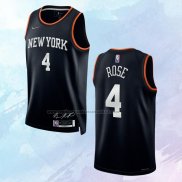 NO 4 Derrick Rose Camiseta New York Knicks Select Series Negro