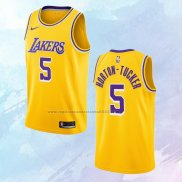 NO 5 Talen Horton-Tucker Camiseta Los Angeles Lakers Icon Amarillo 2020-21