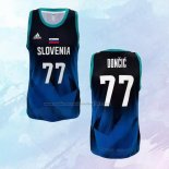 NO 77 Luka Doncic Camiseta Slovenia Tokyo Azul2 2021