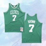 NO 7 Jaylen Brown Camiseta Boston Celtics Hardwood Classics Throwback Verde