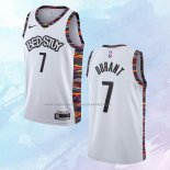 NO 7 Kevin Durant Camiseta Brooklyn Nets Ciudad Blanco 2019-20