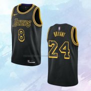 NO 8 24 Kobe Bryant Camiseta Los Angeles Lakers Black Mamba Negro