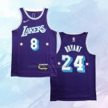 NO 8 24 Kobe Bryant Camiseta Los Angeles Lakers Ciudad Edition Violeta 2021-22