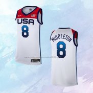 NO 8 Khris Middleton Camiseta USA Blanco 2021