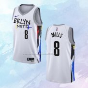 NO 8 Patty Mills Camiseta Brooklyn Nets Ciudad Blanco 2022-23