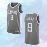 NO 9 Serge Ibaka Camiseta Los Angeles Clippers Earned Gris 2020-21