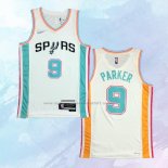 NO 9 Tony Parker Camiseta San Antonio Spurs Ciudad Blanco 2021-22