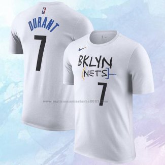 Camiseta Manga Corta Brooklyn Nets Kevin Durant Ciudad 2022-23 Blanco