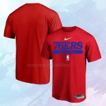 Camiseta Manga Corta Philadelphia 76ers Practice Performance 2022-23 Rojo