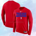 Camiseta Manga Larga Philadelphia 76ers Practice Performance 2022-23 Rojo