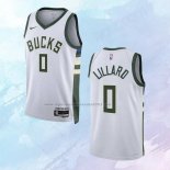 Camiseta Milwaukee Bucks Damian Lillard NO 0 Association 2022-23 Blanco