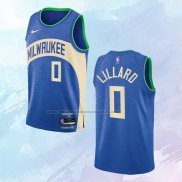 Camiseta Milwaukee Bucks Damian Lillard NO 0 Ciudad 2023-24 Azul