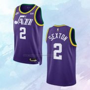 Camiseta Utah Jazz Collin Sexton NO 2 Classic 2023-24 Violeta