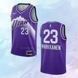 Camiseta Utah Jazz Lauri Markkanen NO 23 Ciudad 2023-24 Violeta