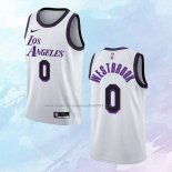NO 0 Russell Westbrook Camiseta Los Angeles Lakers Ciudad Blanco 2022-23