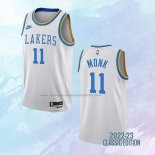 NO 11 Malik Monk Camiseta Los Angeles Lakers Classic Blanco 2022-23
