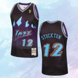 NO 12 John Stockton Camiseta Mitchell & Ness Utah Jazz Negro 1996-97
