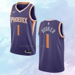 NO 1 Devin Booker Camiseta Phoenix Suns Icon Violeta 2020-21