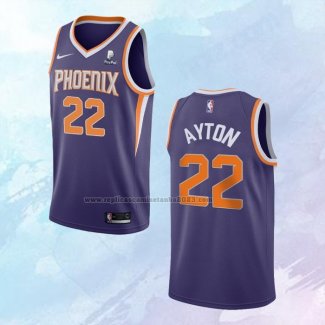 NO 22 Deandre Ayton Camiseta Phoenix Suns Icon Violeta 2021