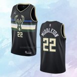 NO 22 Khris Middleton Camiseta Milwaukee Bucks Statement Negro 2020-21
