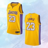 NO 23 Lebron James Camiseta Los Angeles Lakers Icon Amarillo 2018