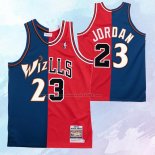 NO 23 Michael Jordan Camiseta Chicago Bulls Washington Wizards Split Azul Rojo