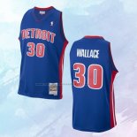 NO 30 Rasheed Wallace Camiseta Mitchell & Ness Detroit Pistons Azul 2003-04