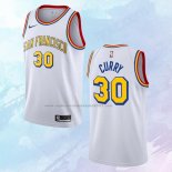 NO 30 Stephen Curry Camiseta Golden State Warriors Classic Edition Blanco