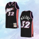 NO 32 Karl Malone Camiseta Mitchell & Ness Utah Jazz Negro 1998-99